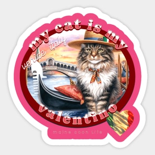 My Cat Is My Valentino Maine Coon Life 46M Sticker